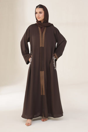 Congo Brown Kimono Abaya
