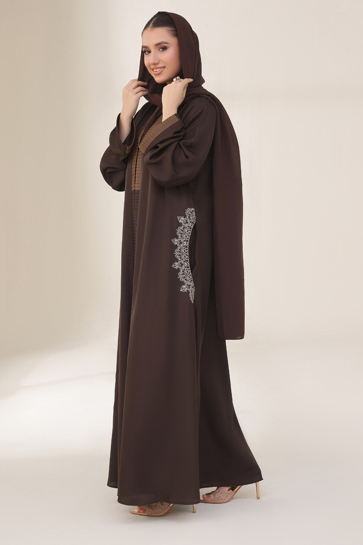 Congo Brown Kimono Abaya