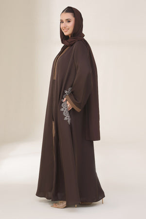 Congo Brown Kimono Abaya