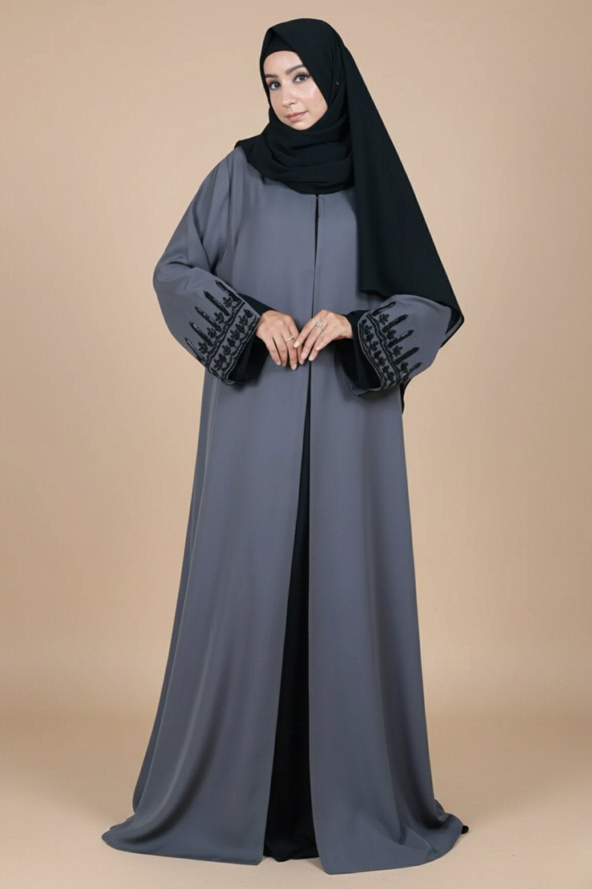 Crystal Grey Abaya