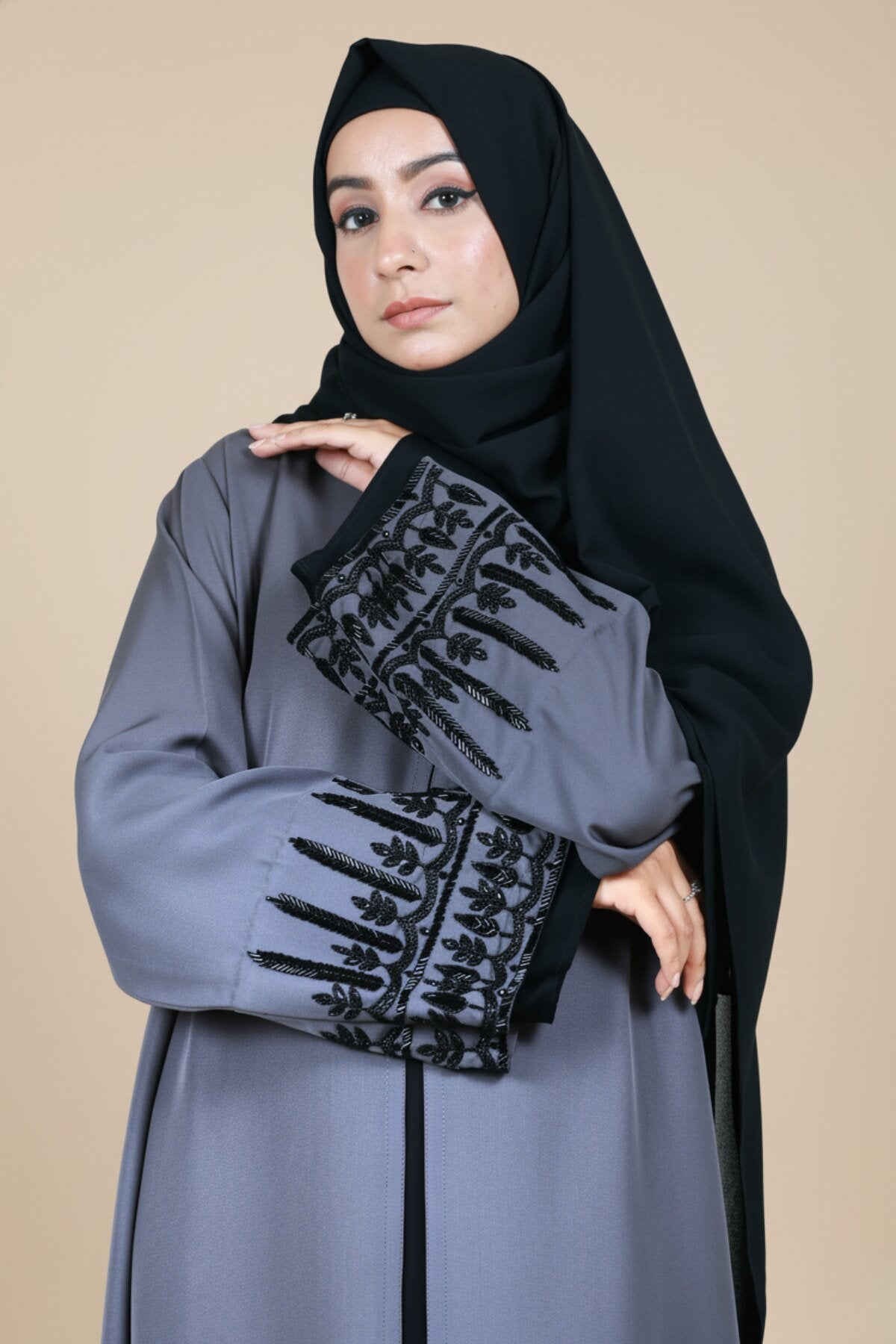 Crystal Grey Abaya