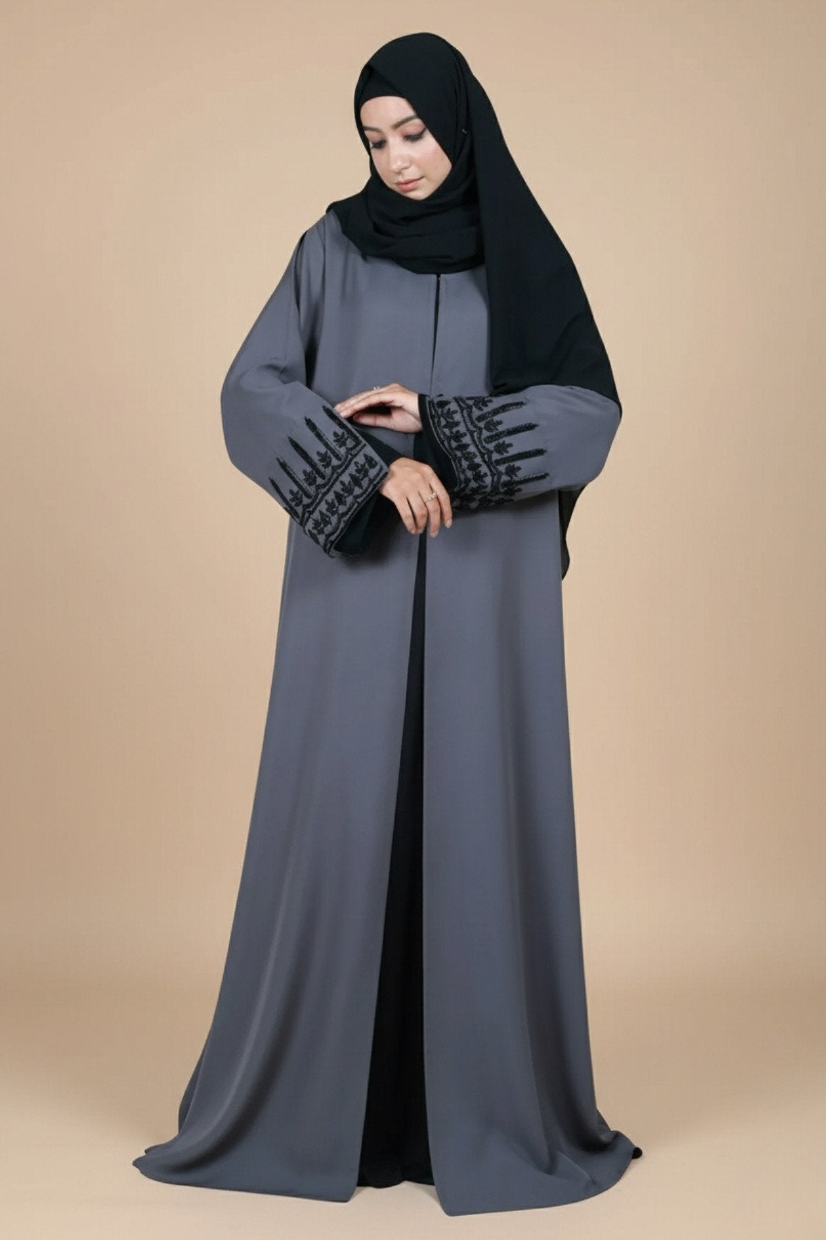 Crystal Grey Abaya