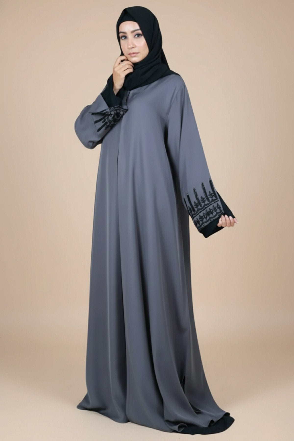 Crystal Grey Abaya