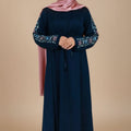Deep Navy Embroidered Abaya