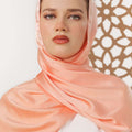 Deep Peach Silk Hijab