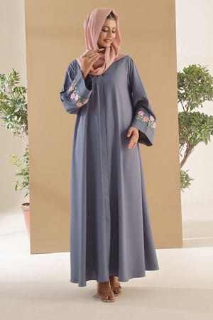 Dolphin Bloom Embroidered Abaya