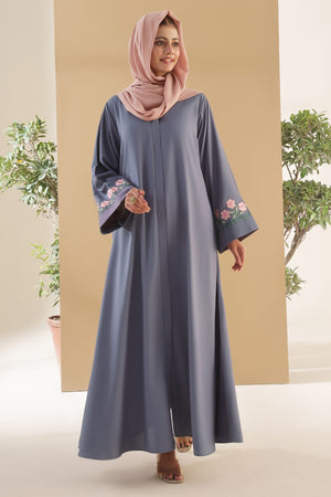 Dolphin Bloom Embroidered Abaya