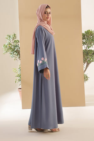 Dolphin Bloom Embroidered Abaya