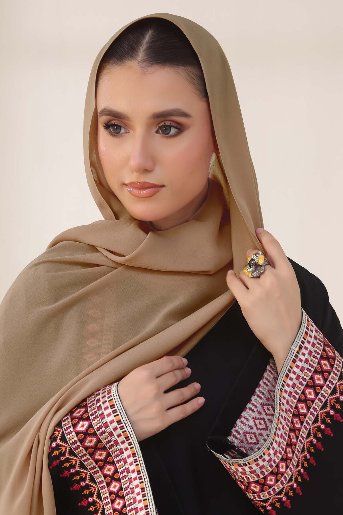Dull Brown Georgette Hijab