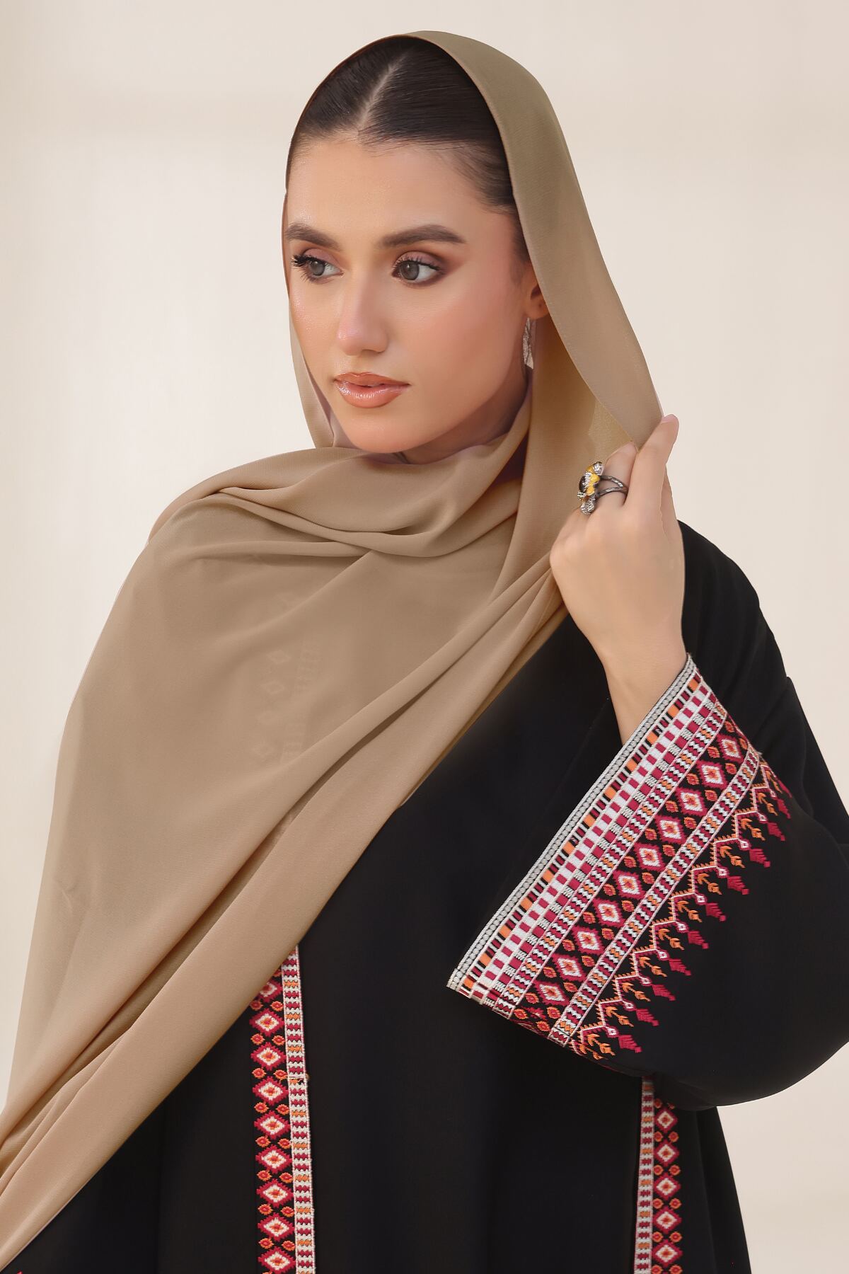 Dull Brown Georgette Hijab