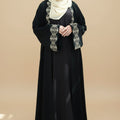 Gold Cross Stitch Embroidered Abaya