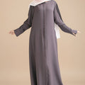 Gravel Pleated Abaya
