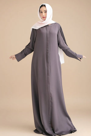 Gravel Pleated Abaya