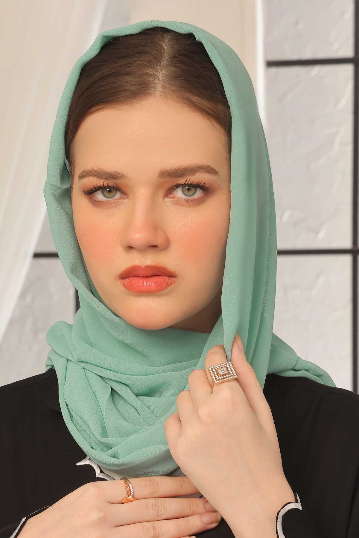 Greenish Teal Georgette Hijab