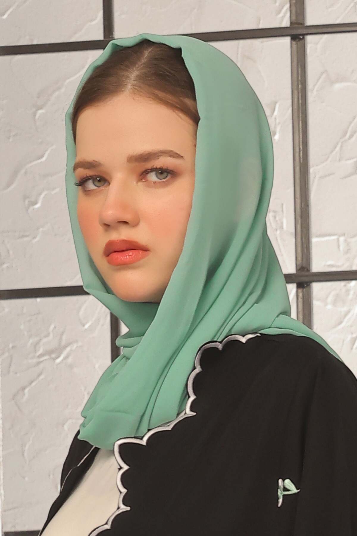 Greenish Teal Georgette Hijab