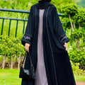 Grey Floral Embroidered Abaya