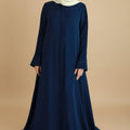 Gulf Blue Pleated Abaya