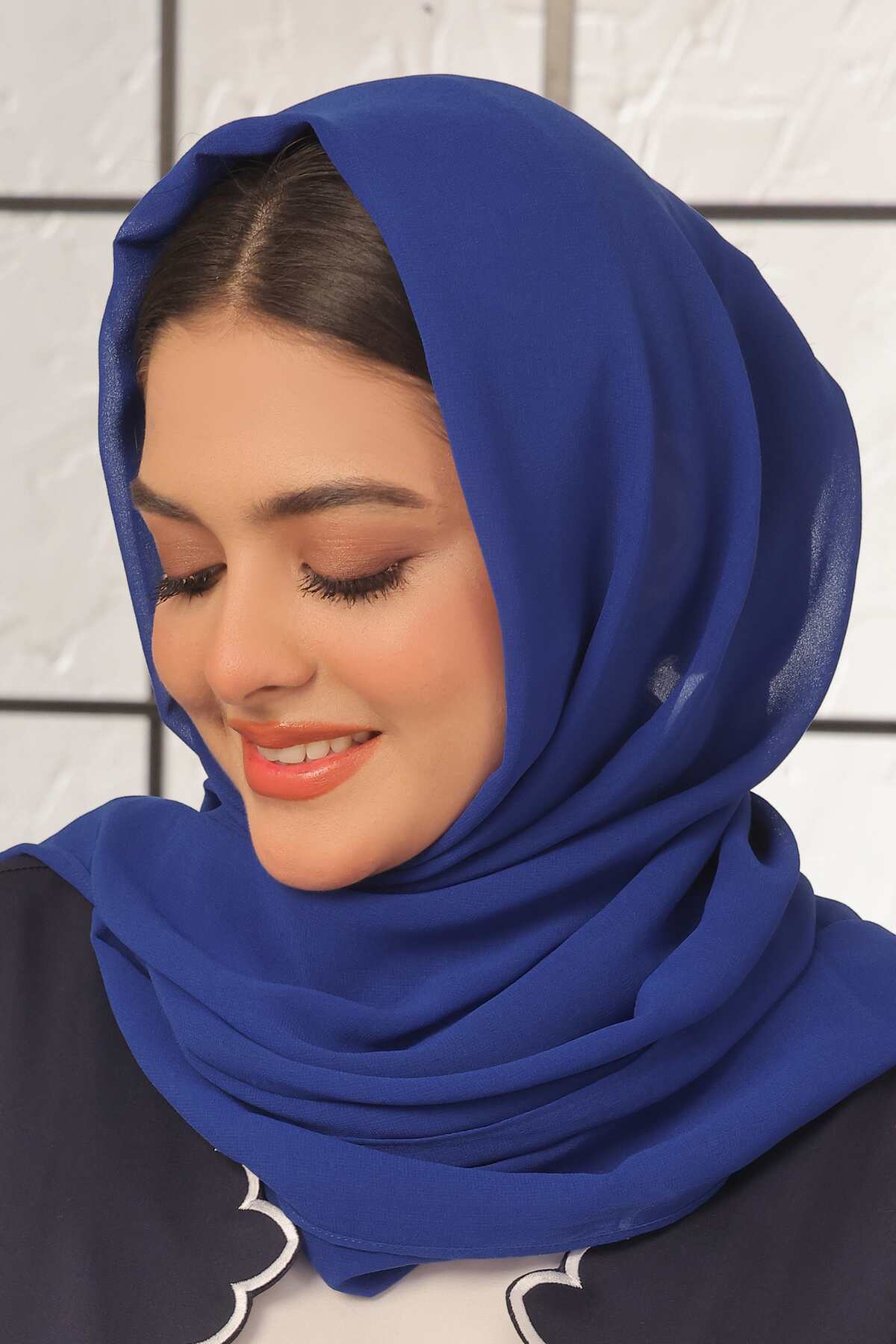 Lapis Blue Georgette Hijab