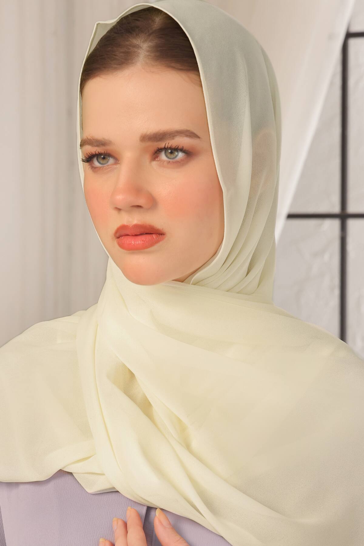 Lemon Chiffon Georgette Hijab