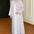 Lilac Leaf Petal Embroidered Abaya
