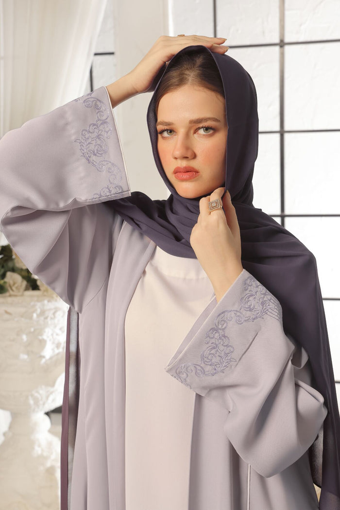 Lilac Shrug Embroidered Abaya