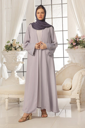 Lilac Shrug Embroidered Abaya