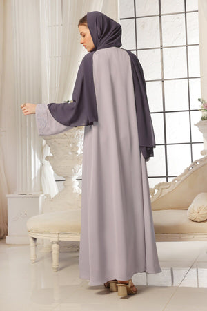 Lilac Shrug Embroidered Abaya