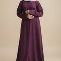 Mauve Pleated Abaya