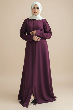 Mauve Pleated Abaya