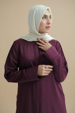 Mauve Pleated Abaya