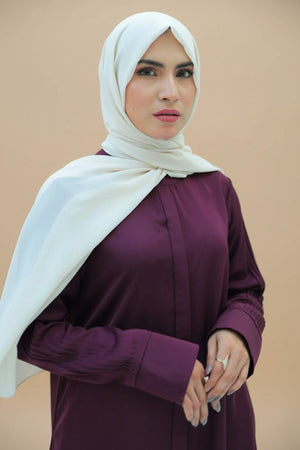 Mauve Pleated Abaya