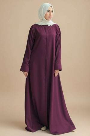 Mauve Pleated Abaya