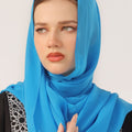 Mid Blue Georgette Hijab