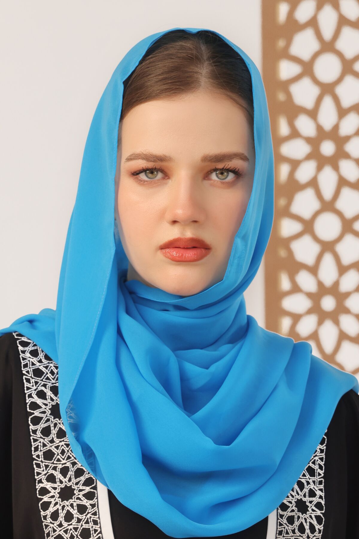 Mid Blue Georgette Hijab