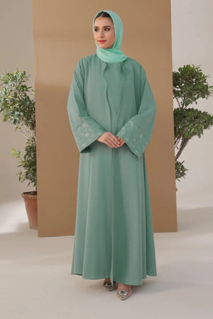 Mint Pistachio Shrug Abaya