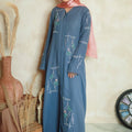 Mist Blue Embroidered Abaya