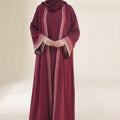 Noir Heritage Maroon Abaya