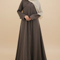 Olive Green Lapel Abaya