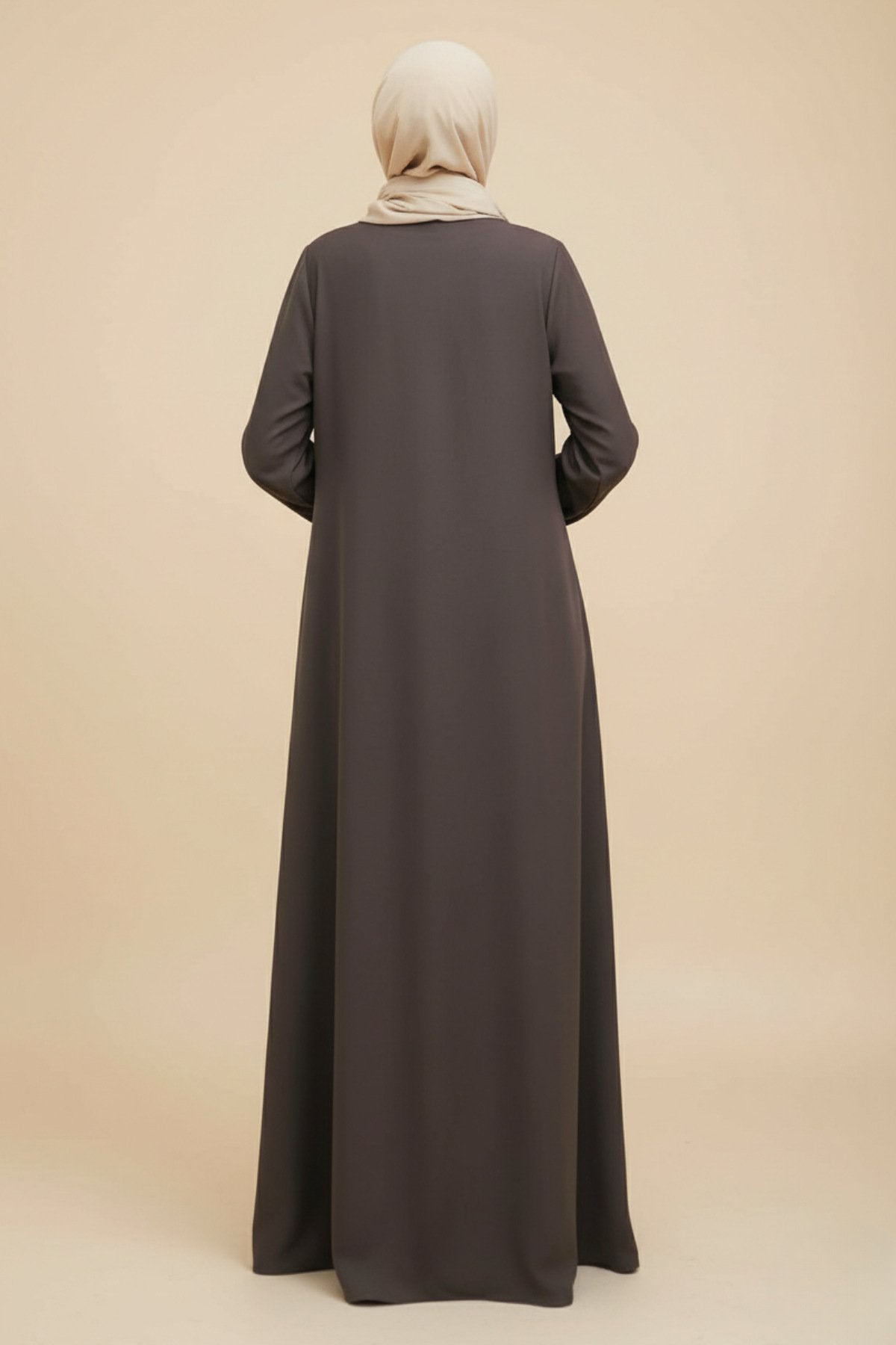 Olive Green Lapel Abaya