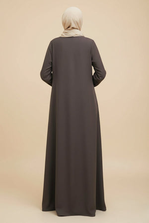 Olive Green Lapel Abaya