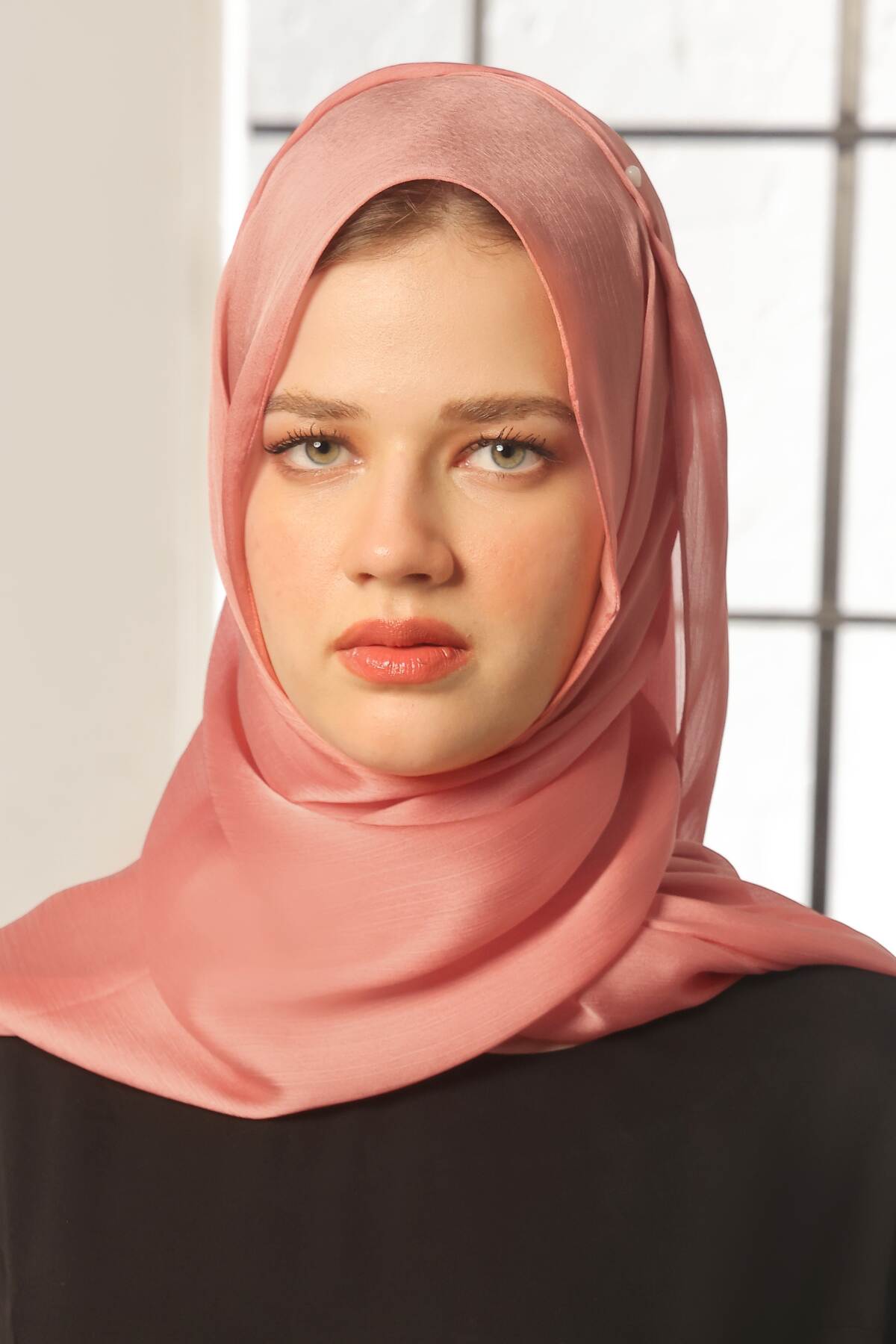 Pale Copper Crinkle Silk Hijab