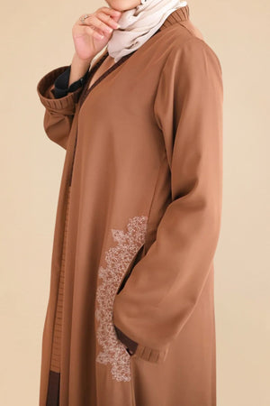 Pale Copper Kimono Abaya