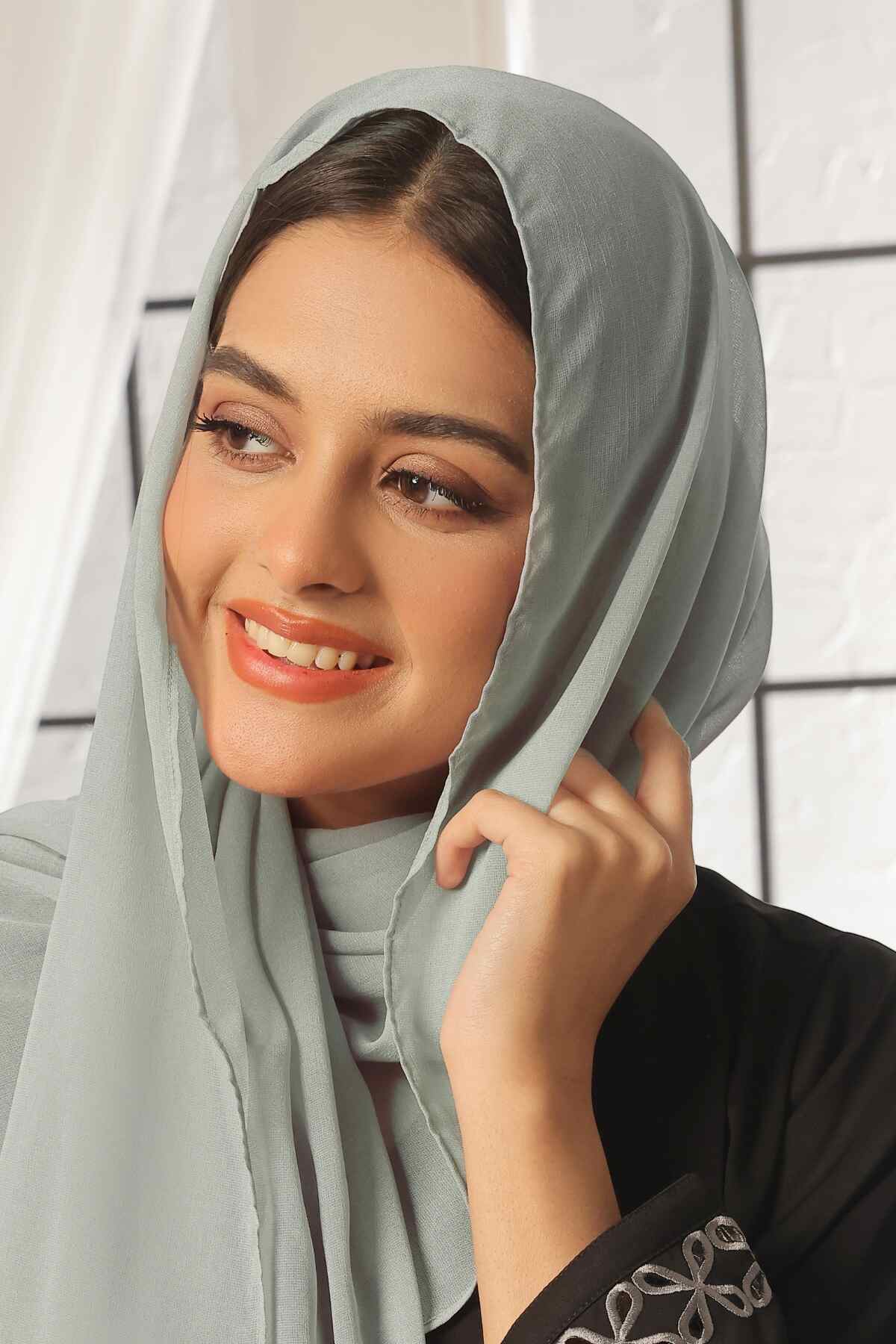 Pale Slate Georgette Hijab