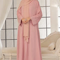Pastel Pink Beaded Abaya
