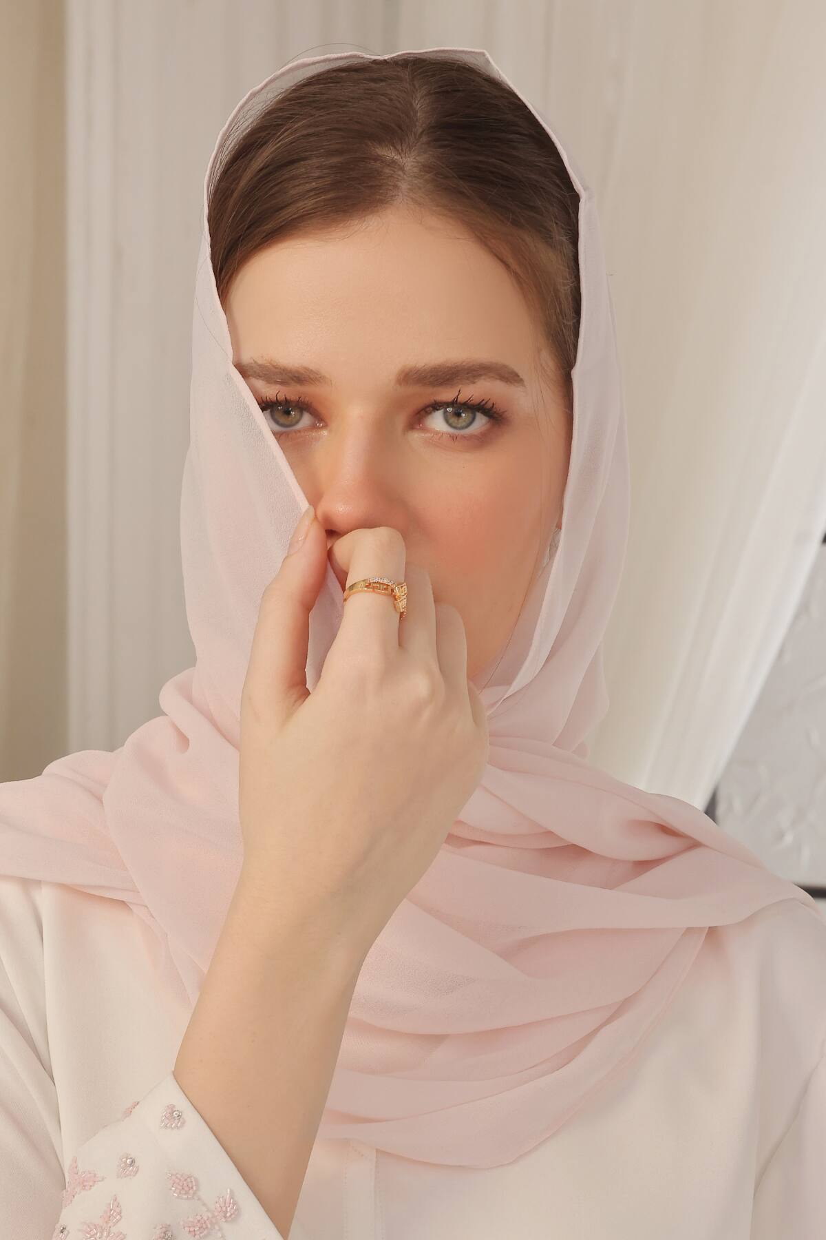 Peach Puff Georgette Hijab
