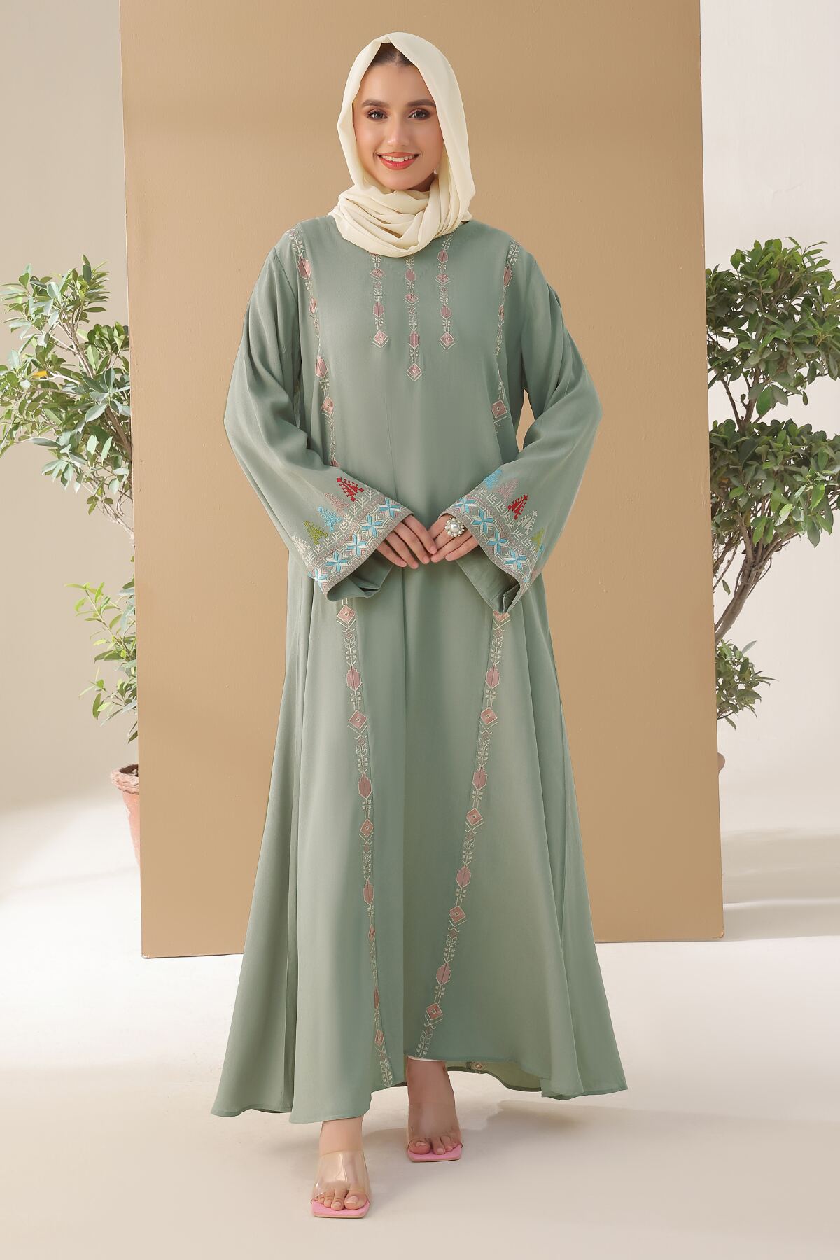 Pistachio Crepe Abaya