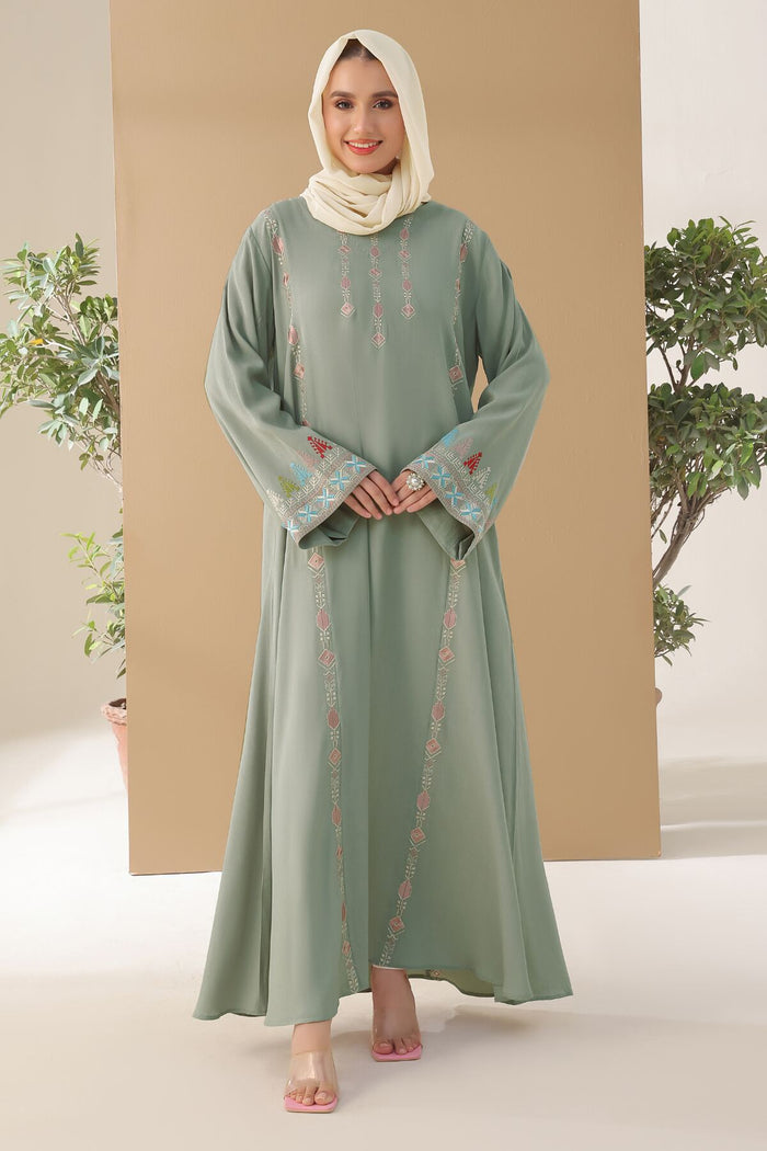 Pistachio Crepe Abaya