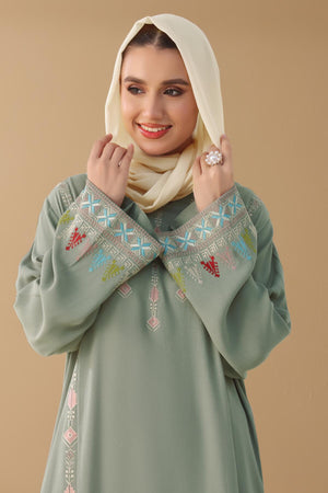 Pistachio Crepe Abaya