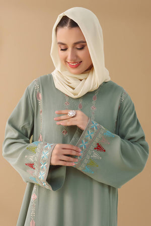 Pistachio Crepe Abaya