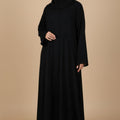 Pleated Pintex Black Abaya